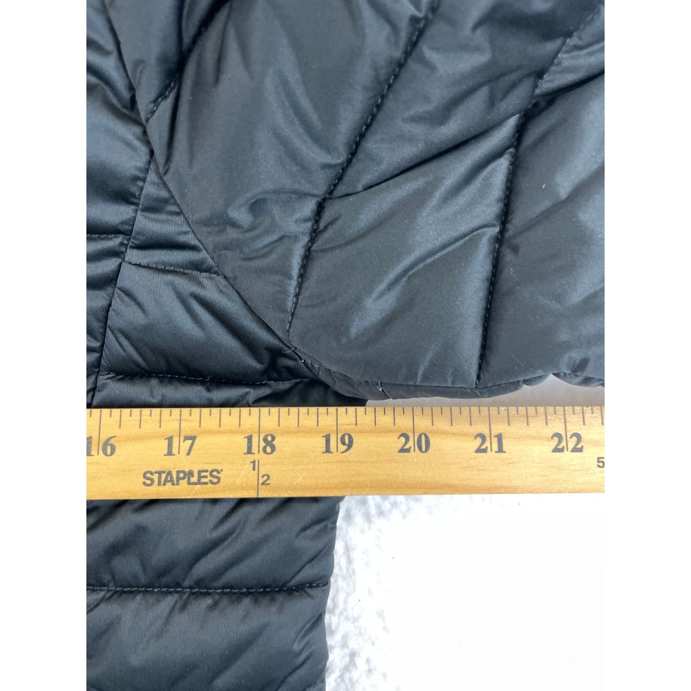 Save The Duck Women's 2 M Black Stretch Puffer Coat Long Hooded Parka Winter - Picture 7 of 16